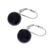 Calcite drop earrings, 'Pure Black' - Black Calcite and Sterling Silver Earrings from Thailand (image 2c) thumbail