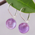 Amethyst drop earrings, 'Pure Violet' - Purple Amethyst and Sterling Silver Earrings from Thailand (image 2) thumbail