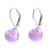 Amethyst drop earrings, 'Pure Violet' - Purple Amethyst and Sterling Silver Earrings from Thailand thumbail