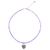 Amethyst beaded pendant necklace, 'Emboldened Heart' - 950 Silver Heart Pendant Necklace with Amethyst Beads thumbail