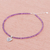Amethyst beaded pendant necklace, 'Emboldened Heart' - 950 Silver Heart Pendant Necklace with Amethyst Beads (image 2c) thumbail