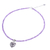 Amethyst beaded pendant necklace, 'Emboldened Heart' - 950 Silver Heart Pendant Necklace with Amethyst Beads (image 2d) thumbail
