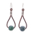 Agate and leather dangle earrings, 'Karen Culture' - Hill Tribe Green Agate and Leather Dangle Earrings thumbail