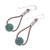 Agate and leather dangle earrings, 'Karen Culture' - Hill Tribe Green Agate and Leather Dangle Earrings (image 2c) thumbail