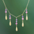 Gold plated amethyst and tourmaline waterfall necklace, 'Aria' - Tourmaline and Amethyst Pendant Waterfall Necklace