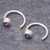 Amethyst half-hoop earrings, 'Back to Front' - Petite Thai Sterling Silver Half-Hoop Earrings with Amethyst (image 2c) thumbail