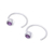 Amethyst half-hoop earrings, 'Back to Front' - Petite Thai Sterling Silver Half-Hoop Earrings with Amethyst (image 2d) thumbail