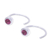 Tourmaline half-hoop earrings, 'Back to Front' - Petite Sterling Silver Half-Hoop Earrings with Tourmaline thumbail