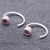 Tourmaline half-hoop earrings, 'Back to Front' - Petite Sterling Silver Half-Hoop Earrings with Tourmaline (image 2b) thumbail