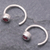 Tourmaline half-hoop earrings, 'Back to Front' - Petite Sterling Silver Half-Hoop Earrings with Tourmaline (image 2c) thumbail