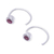 Tourmaline half-hoop earrings, 'Back to Front' - Petite Sterling Silver Half-Hoop Earrings with Tourmaline (image 2d) thumbail