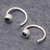 Sapphire half hoop earrings, 'Back to Front' - Petite Thai Sterling Silver Half Hoop Earrings with Sapphire (image 2c) thumbail
