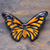 Ceramic brooch pin, 'Evening Flight' - Artisan Crafted Ceramic Butterfly Brooch Pin