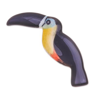 Toucan Brooch Hand Painted by Thai Artisan