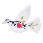 Ceramic brooch pin, 'Dove's Message' - Dove of Peace Brooch Handmade from Ceramic
