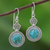 Chrysocolla dangle earrings, 'Mesmerizing Color' - Handcrafted Thai Sterling Silver and Chrysocolla Earrings