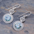 Roman glass earrings, 'Mesmerizing Color' - Handcrafted Thai Sterling Silver and Roman Glass Earrings (image 2b) thumbail