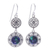 Azure-malachite filigree dangle earrings, 'Eternal Sea' - Handcrafted Azure-Malachite and Silver Filigree Earrings thumbail