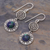 Azure-malachite filigree dangle earrings, 'Eternal Sea' - Handcrafted Azure-Malachite and Silver Filigree Earrings (image 2b) thumbail