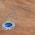 Azure-malachite pendant necklace, 'Infinite Sea' - Thai Handcrafted Azure-Malachite and Silver Necklace