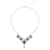Azure malachite pendant necklace, 'Silver Diamonds' - Diamond Shapes Sterling Silver and Azure Malachite Necklace (image 2a) thumbail
