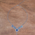 Azure malachite pendant necklace, 'Silver Diamonds' - Diamond Shapes Sterling Silver and Azure Malachite Necklace (image 2b) thumbail