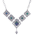 Azure malachite pendant necklace, 'Silver Diamonds' - Diamond Shapes Sterling Silver and Azure Malachite Necklace (image 2e) thumbail