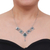 Azure malachite pendant necklace, 'Silver Diamonds' - Diamond Shapes Sterling Silver and Azure Malachite Necklace