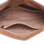 Leather-accented cotton batik handbag, 'Hmong Glyphs' - Hmong Hill Tribe Indigo Cotton Batik Handbag with Leather