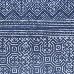 Leather-accented cotton batik handbag, 'Hmong Glyphs' - Hmong Hill Tribe Indigo Cotton Batik Handbag with Leather