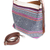 Leather-accented batik shoulder bag, 'Hmong Labyrinth' - Leather-Accented Batik Cotton Shoulder Bag