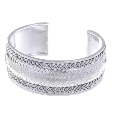 Sterling silver cuff bracelet, 'Bright Journey' - Sterling Silver Cuff Bracelet from Thailand