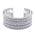 Brazalete de plata esterlina - Pulsera brazalete de plata de primera ley con motivos trenzados mixtos