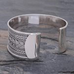 Sterling silver cuff bracelet, 'Exotic Waves' - Mixed Braided Motifs Sterling Silver Cuff Bracelet