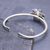 Sterling silver cuff bracelet, 'Winter Flower' - Hill Tribe Style Sterling Silver Floral Cuff Bracelet (image 2b) thumbail