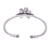 Sterling silver cuff bracelet, 'Winter Flower' - Hill Tribe Style Sterling Silver Floral Cuff Bracelet (image 2d) thumbail