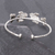 Silver cuff bracelet, 'Rabbit Family' - Rabbit Themed 950 Silver Cuff Bracelet (image 2b) thumbail