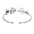 Silver cuff bracelet, 'Rabbit Family' - Rabbit Themed 950 Silver Cuff Bracelet (image 2d) thumbail