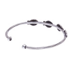 Silver cuff bracelet, 'Fish Family' - Fish Family 950 Silver Cuff Bracelet