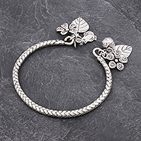 Featured review for Silver cuff bracelet, Springtime Charm
