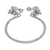 Silver cuff bracelet, 'Springtime Charm' - Woven 950 Silver Cuff Bracelet with Charms