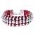 Armband aus silbernen Perlen - Atemberaubendes rotes Kordelarmband aus 950er Silber mit Perlen