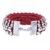 Armband aus silbernen Perlen - Atemberaubendes rotes Kordelarmband aus 950er Silber mit Perlen