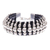 Silver beaded wristband bracelet, 'Black Karen' - Black Cord Bracelet with 950 SIlver Beads