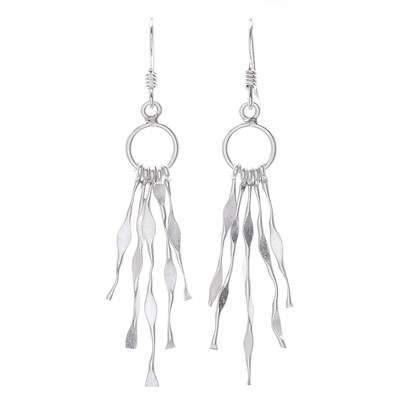 Sterling silver dangle earrings, 'Wisp' - Unique Sterling Silver Dangle Earrings