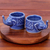 Seladon-Keramik-Teetassen, (Paar) - Kleine elefantenförmige blaue Seladon-Teetassen (Paar)