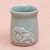 Celadon ceramic mug, 'Elephant Play' - Elephant Motif Celadon Ceramic Mug from Thailand thumbail