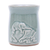 Celadon ceramic mug, 'Elephant Play' - Elephant Motif Celadon Ceramic Mug from Thailand (image 2a) thumbail