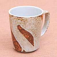 Earth-Toned Ceramic Mug from Thailand,'Natural Appeal'