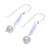 Pendientes colgantes de topacio azul y perlas cultivadas - Aretes colgantes de topacio azul y perlas cultivadas